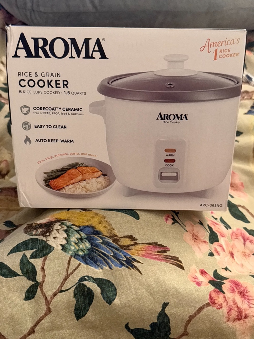 Roma White and Gray Rice & Grain Cooker